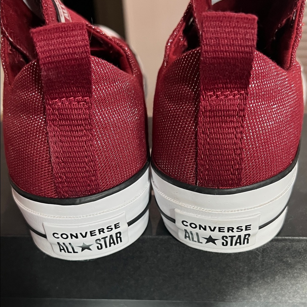 Converse Platform Slip-On Sneakers in Burgundy Red - Picture 2 of 4